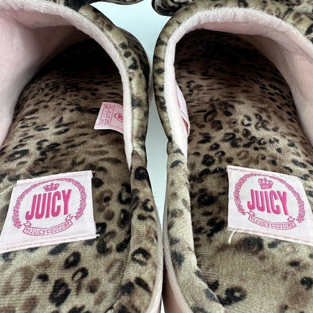 Juicy Couture Jasmine Leopard Slipper 11 Slip On Cushioned Bow Womens Y2K - Picture 8 of 9
